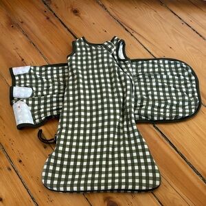 Kyte Baby Green and White Gingham Baby Sleep Bag Swaddler